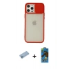 MARSİLYAN™- iPhone 12 Pro Max Kılıf Vadi Çizgi - Siyah 18D Cam Ekran Koruyucu + Shine Kamera Lens Koruma Cam - MI