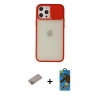 MARSİLYAN™- iPhone 12 Pro Max Kılıf Vadi Çizgi - Siyah 18D Cam Ekran Koruyucu + Shine Kamera Lens Koruma Cam - SABE