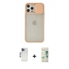 MARSİLYAN™- iPhone 12 Pro Max Kılıf Vadi Çizgi - Siyah 20D Premium Cam Ekran Koruyucu + Shine Kamera Lens - LT