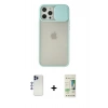 MARSİLYAN™- iPhone 12 Pro Max Kılıf Vadi Çizgi - Siyah 20D Premium Cam Ekran Koruyucu + Shine Kamera Lens - LT