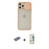 MARSİLYAN™- iPhone 12 Pro Max Kılıf Vadi Çizgi - Siyah 20D Premium Cam Ekran Koruyucu + Renkli Kamera Lens Koruma Cam - MI