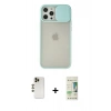 MARSİLYAN™- iPhone 12 Pro Max Kılıf Vadi Çizgi - Siyah 20D Premium Cam Ekran Koruyucu + Shine Kamera Lens - GD
