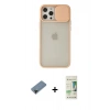 MARSİLYAN™- iPhone 12 Pro Max Kılıf Vadi Çizgi - Siyah 20D Premium Cam Ekran Koruyucu + Shine Kamera Lens Koruma Cam - SH