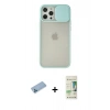 MARSİLYAN™- iPhone 12 Pro Max Kılıf Vadi Çizgi - Siyah 20D Premium Cam Ekran Koruyucu + Shine Kamera Lens Koruma Cam - MI