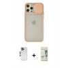 MARSİLYAN™- iPhone 12 Pro Max Kılıf Vadi Çizgi - Siyah 20D Premium Cam Ekran Koruyucu + Shine Kamera Lens - GD