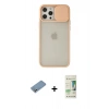 MARSİLYAN™- iPhone 12 Pro Max Kılıf Vadi Çizgi - Siyah 20D Premium Cam Ekran Koruyucu + Shine Kamera Lens Koruma Cam - GS