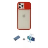 MARSİLYAN™- iPhone 12 Pro Max Kılıf Vadi Çizgi - Siyah 3D Antistatik Cam Ekran Koruyucu + Shine Kamera Lens Koruma Cam - GD