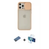 MARSİLYAN™- iPhone 12 Pro Max Kılıf Vadi Çizgi - Siyah 3D Antistatik Cam Ekran Koruyucu + Shine Kamera Lens Koruma Cam - GD