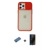 MARSİLYAN™- iPhone 12 Pro Max Kılıf Vadi Çizgi - Siyah 3D Antistatik Hayalet Cam Ekran Koruyucu + Shine Kamera Lens Koruma Cam - GD