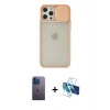 MARSİLYAN™- iPhone 12 Pro Max Kılıf Vadi Çizgi - Siyah 3D Antistatik Seramik Nano Ekran Koruyucu + Neon Fosforlu Kamera Lens - MI
