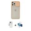MARSİLYAN™- iPhone 12 Pro Max Kılıf Vadi Çizgi - Siyah 3D Antistatik Seramik Nano Ekran Koruyucu + Shine Kamera Lens - LT