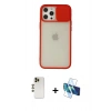 MARSİLYAN™- iPhone 12 Pro Max Kılıf Vadi Çizgi - Siyah 3D Antistatik Seramik Nano Ekran Koruyucu + Shine Kamera Lens - GD