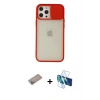 MARSİLYAN™- iPhone 12 Pro Max Kılıf Vadi Çizgi - Siyah 3D Antistatik Seramik Nano Ekran Koruyucu + Shine Kamera Lens Koruma Cam - SABE