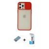 MARSİLYAN™- iPhone 12 Pro Max Kılıf Vadi Çizgi - Siyah 5D Eko Cam Ekran Koruyucu + Shine Kamera Lens Koruma Cam - GI