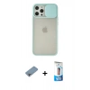 MARSİLYAN™- iPhone 12 Pro Max Kılıf Vadi Çizgi - Siyah 5D Eko Cam Ekran Koruyucu + Shine Kamera Lens Koruma Cam - GI
