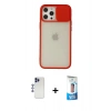 MARSİLYAN™- iPhone 12 Pro Max Kılıf Vadi Çizgi - Siyah 5D Eko Cam Ekran Koruyucu + Shine Kamera Lens - LT