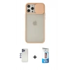 MARSİLYAN™- iPhone 12 Pro Max Kılıf Vadi Çizgi - Siyah 5D Eko Cam Ekran Koruyucu + Shine Kamera Lens - LT