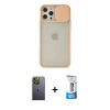 MARSİLYAN™- iPhone 12 Pro Max Kılıf Vadi Çizgi - Siyah 5D Eko Cam Ekran Koruyucu + Neon Fosforlu Kamera Lens - YL