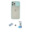 MARSİLYAN™- iPhone 12 Pro Max Kılıf Vadi Çizgi - Siyah 5D Eko Cam Ekran Koruyucu + Shine Kamera Lens Koruma Cam - MI