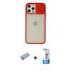 MARSİLYAN™- iPhone 12 Pro Max Kılıf Vadi Çizgi - Siyah 5D Eko Cam Ekran Koruyucu + Shine Kamera Lens Koruma Cam - MI