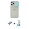 MARSİLYAN™- iPhone 12 Pro Max Kılıf Vadi Çizgi - Siyah 5D Eko Cam Ekran Koruyucu + Shine Kamera Lens Koruma Cam - GS