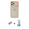 MARSİLYAN™- iPhone 12 Pro Max Kılıf Vadi Çizgi - Siyah 5D Eko Cam Ekran Koruyucu + Sierra Blue Shine Kamera Lens Koruma Cam