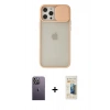 MARSİLYAN™- iPhone 12 Pro Max Kılıf Vadi Çizgi - Siyah 6D Mat Seramik Hayalet Nano Ekran Koruyucu + Neon Fosforlu Kamera Lens - BZ