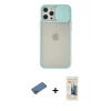 MARSİLYAN™- iPhone 12 Pro Max Kılıf Vadi Çizgi - Siyah 6D Mat Seramik Hayalet Nano Ekran Koruyucu + Gold Shine Kamera Lens Koruma Cam
