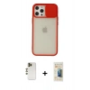 MARSİLYAN™- iPhone 12 Pro Max Kılıf Vadi Çizgi - Siyah 6D Mat Seramik Hayalet Nano Ekran Koruyucu + Shine Kamera Lens - GD