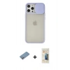 MARSİLYAN™- iPhone 12 Pro Max Kılıf Vadi Çizgi - Siyah 6D Mat Seramik Hayalet Nano Ekran Koruyucu + Shine Kamera Lens Koruma Cam - GS