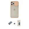 MARSİLYAN™- iPhone 12 Pro Max Kılıf Vadi Çizgi - Siyah 6D Mat Seramik Hayalet Nano Ekran Koruyucu + Metal Kamera Lens Koruma Cam - KI