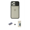 MARSİLYAN™- iPhone 12 Pro Max Kılıf Vadi Çizgi - Siyah 6D Mat Seramik Hayalet Nano Ekran Koruyucu + Renkli Kamera Lens Koruma Cam - TU
