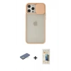 MARSİLYAN™- iPhone 12 Pro Max Kılıf Vadi Çizgi - Siyah 6D Mat Seramik Hayalet Nano Ekran Koruyucu + Renkli Kamera Lens Koruma Cam - YL