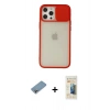 MARSİLYAN™- iPhone 12 Pro Max Kılıf Vadi Çizgi - Siyah 6D Mat Seramik Hayalet Nano Ekran Koruyucu + Shine Kamera Lens Koruma Cam - GI