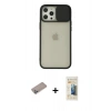 MARSİLYAN™- iPhone 12 Pro Max Kılıf Vadi Çizgi - Siyah 6D Mat Seramik Hayalet Nano Ekran Koruyucu + Shine Kamera Lens Koruma Cam - SABE