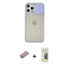MARSİLYAN™- iPhone 12 Pro Max Kılıf Vadi Çizgi - Siyah 6D Mat Seramik Hayalet Nano Ekran Koruyucu + Shine Kamera Lens Koruma Cam - SABE