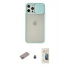 MARSİLYAN™- iPhone 12 Pro Max Kılıf Vadi Çizgi - Siyah 6D Mat Seramik Hayalet Nano Ekran Koruyucu + Shine Kamera Lens Koruma Cam - SABE