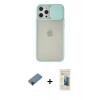 MARSİLYAN™- iPhone 12 Pro Max Kılıf Vadi Çizgi - Siyah 6D Mat Seramik Hayalet Nano Ekran Koruyucu + Shine Kamera Lens Koruma Cam - SH
