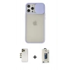 MARSİLYAN™- iPhone 12 Pro Max Kılıf Vadi Çizgi - Siyah Bilvis Hayalet Cam Ekran Koruyucu + Shine Kamera Lens - GD