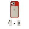 MARSİLYAN™- iPhone 12 Pro Max Kılıf Vadi Çizgi - Siyah Bilvis Hayalet Cam Ekran Koruyucu + Shine Kamera Lens - GD