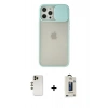 MARSİLYAN™- iPhone 12 Pro Max Kılıf Vadi Çizgi - Siyah Bilvis Hayalet Cam Ekran Koruyucu + Shine Kamera Lens - GD