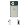 MARSİLYAN™- iPhone 12 Pro Max Kılıf Vadi Çizgi - Siyah Bilvis Hayalet Cam Ekran Koruyucu + Shine Kamera Lens - GD