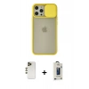 MARSİLYAN™- iPhone 12 Pro Max Kılıf Vadi Çizgi - Siyah Bilvis Hayalet Cam Ekran Koruyucu + Shine Kamera Lens - GD
