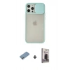 MARSİLYAN™- iPhone 12 Pro Max Kılıf Vadi Çizgi - Siyah Bilvis Hayalet Cam Ekran Koruyucu + Shine Kamera Lens Koruma Cam - GS
