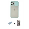 MARSİLYAN™- iPhone 12 Pro Max Kılıf Vadi Çizgi - Siyah Bilvis Hayalet Cam Ekran Koruyucu + Shine Kamera Lens Koruma Cam - MI
