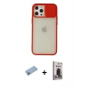 MARSİLYAN™- iPhone 12 Pro Max Kılıf Vadi Çizgi - Siyah Bilvis Hayalet Cam Ekran Koruyucu + Shine Kamera Lens Koruma Cam - MI