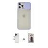 MARSİLYAN™- iPhone 12 Pro Max Kılıf Vadi Çizgi - Siyah Bilvis Hayalet Cam Ekran Koruyucu + Shine Kamera Lens - LT