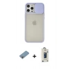MARSİLYAN™- iPhone 12 Pro Max Kılıf Vadi Çizgi - Siyah Bilvis Hayalet Cam Ekran Koruyucu + Shine Kamera Lens Koruma Cam - GI
