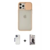 MARSİLYAN™- iPhone 12 Pro Max Kılıf Vadi Çizgi - Siyah Bilvis Hayalet Cam Ekran Koruyucu + Shine Kamera Lens - LT
