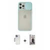 MARSİLYAN™- iPhone 12 Pro Max Kılıf Vadi Çizgi - Siyah Bilvis Hayalet Cam Ekran Koruyucu + Shine Kamera Lens - LT